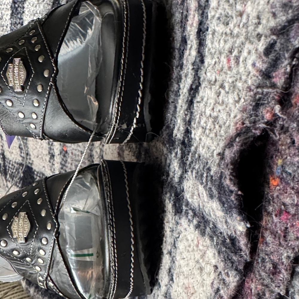 Harley Davidson Black Studded Wedges - Picture 12 of 13